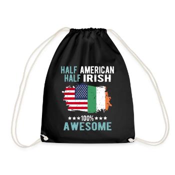 Half American Half Irish - Drawstring Bag - black - Front