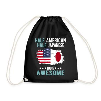 Moitié américain moitié japonais - Sac de sport léger - noir - Devant