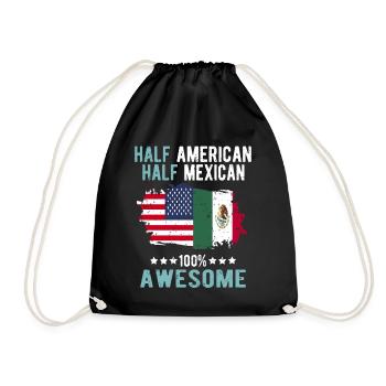 Moitié américain moitié mexicain - Sac de sport léger - noir - Devant