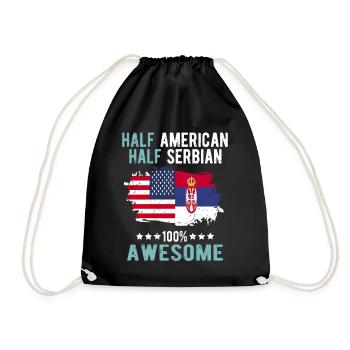 Moitié américain moitié serbe - Sac de sport léger - noir - Devant