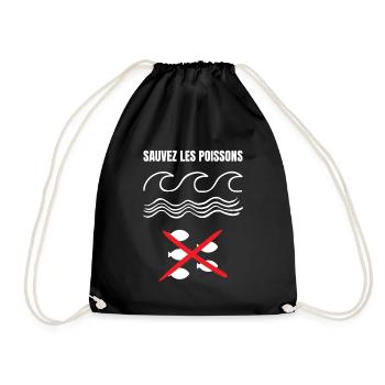 Sauvez les poissons - Sac de sport léger - noir - Devant