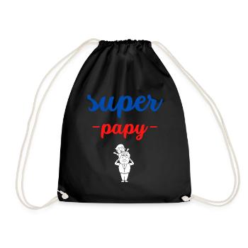 super papy - Sac de sport léger - noir - Devant