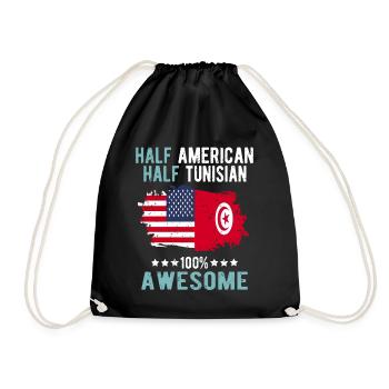 Half American Half Tunisian - Drawstring Bag - black - Front