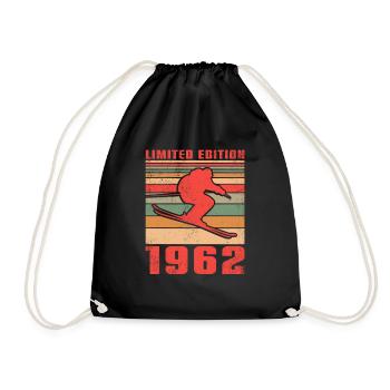 Cross-country skiing Skier's birthday 1962 - Drawstring Bag - black - Front