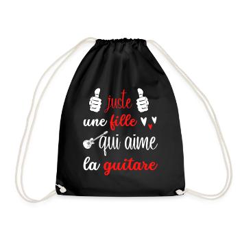 juste une fille qui aime la guitare - Sac de sport léger - noir - Devant