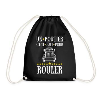 un routier c est fait pour rouler - Sac de sport léger - noir - Devant
