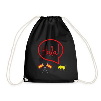 HOLA Taureau Bonjour Espagne été vacances - Sac de sport léger - noir - Devant