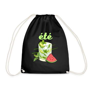 été cocktail mojito pastèque couleurs vives - Sac de sport léger - noir - Devant