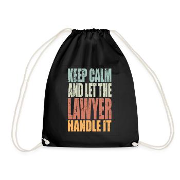 Keep Calm Anwalt Spruch Anwalt Geschenk - Turnbeutel - Schwarz - Vorne