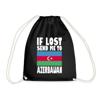 Azerbaijan Flag Saying - Drawstring Bag - black - Front