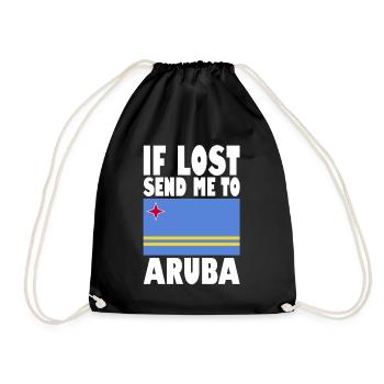 Aruba Flagge Spruch - Turnbeutel - Schwarz - Vorne
