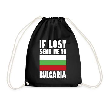 Bulgaria Flag Saying - Drawstring Bag - black - Front