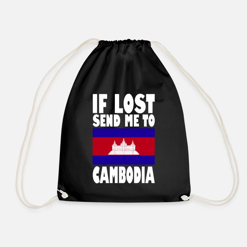 Cambodia Flagge Spruch - Turnbeutel - Schwarz