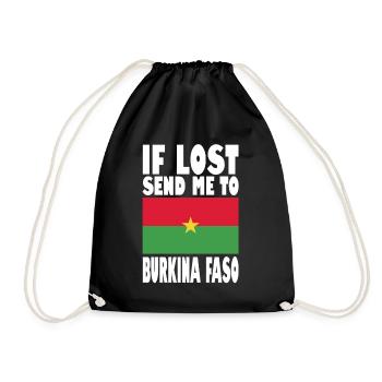 Burkina Faso Flag Slogan - Drawstring Bag - black - Front