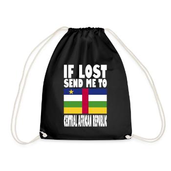 Central African Republic Flag Saying - Drawstring Bag - black - Front