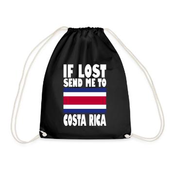 Costa Rica Flag Saying - Drawstring Bag - black - Front