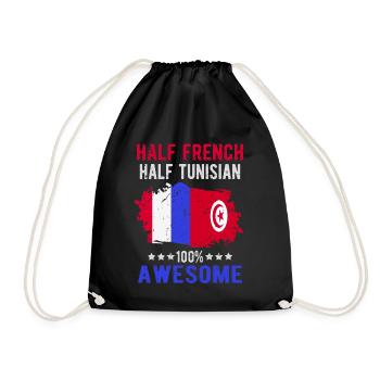 Half French Half Tunisian - Drawstring Bag - black - Front