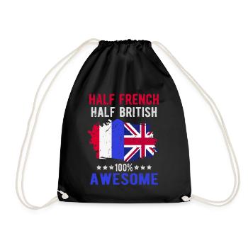 Moitié Français moitié britannique - Sac de sport léger - noir - Devant
