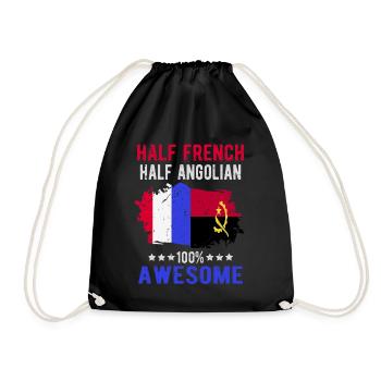 Half French Half Angolier - Drawstring Bag - black - Front