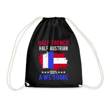 Half French Half Austrian - Drawstring Bag - black - Front