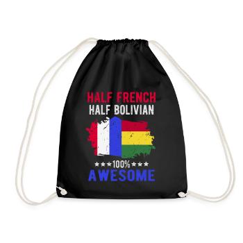 Moitié Français moitié bolivien - Sac de sport léger - noir - Devant