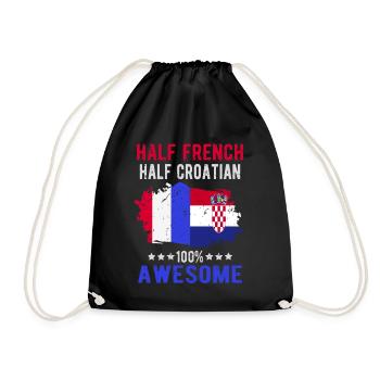 Moitié Français moitié croate - Sac de sport léger - noir - Devant