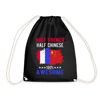 Moitié Français moitié chinois - Sac de sport léger - noir - Devant