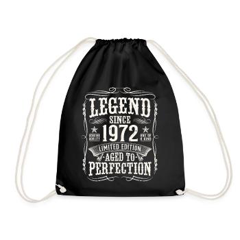 Legend 1972 Vintage Birthday Gift - Drawstring Bag - black - Front