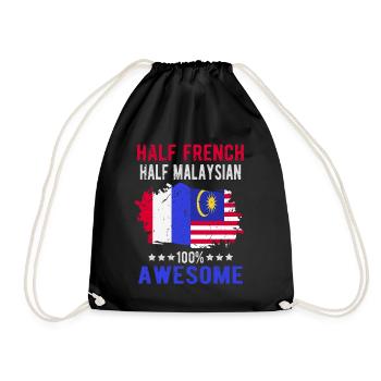 Moitié Français moitié malaisien - Sac de sport léger - noir - Devant