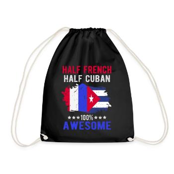 Moitié Français moitié cubain - Sac de sport léger - noir - Devant