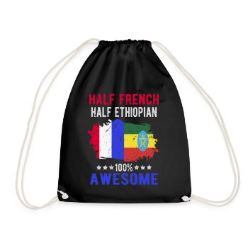 Moitié Français moitié éthiopien - Sac de sport léger - noir - Devant