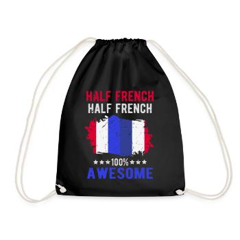 Half French Half French - Drawstring Bag - black - Front