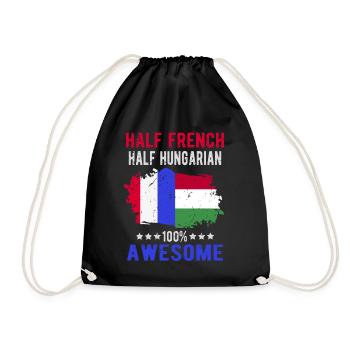 Moitié Français moitié hongrois - Sac de sport léger - noir - Devant