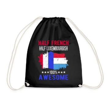 Moitié Français moitié Luxembourgeois - Sac de sport léger - noir - Devant