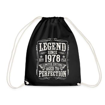 Legend 1978 Vintage Birthday Gift - Drawstring Bag - black - Front