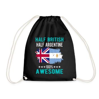 Half British Half Argentine - Drawstring Bag - black - Front