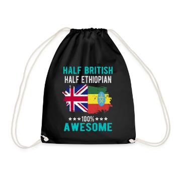 Moitié britannique moitié éthiopien - Sac de sport léger - noir - Devant