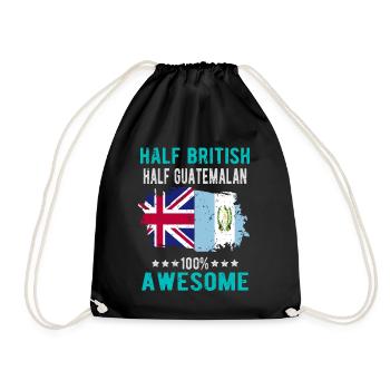 Half British Half Guatemalan - Drawstring Bag - black - Front