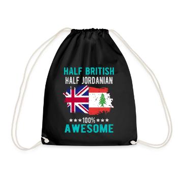 Moitié britannique moitié jordanien - Sac de sport léger - noir - Devant