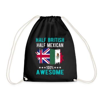 Moitié britannique moitié mexicain - Sac de sport léger - noir - Devant