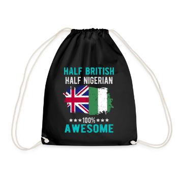 Moitié britannique moitié nigérian - Sac de sport léger - noir - Devant