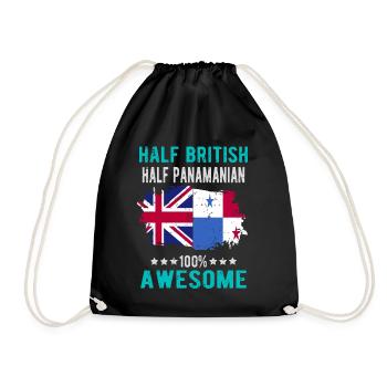 Half British Half Panama - Drawstring Bag - black - Front