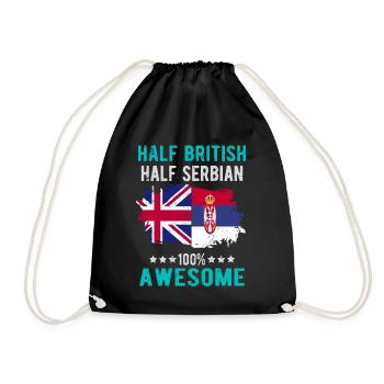 Mi-Britannique, mi-serbe - Sac de sport léger - noir - Devant