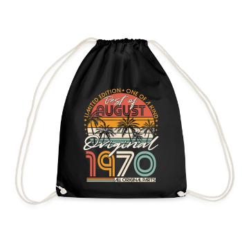 Août 1970 Vintage Anniversaire Rétro - Sac de sport léger - noir - Devant