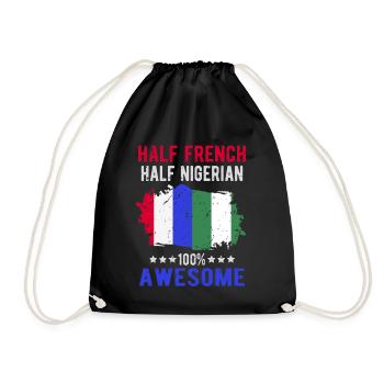 Moitié Français moitié nigérian - Sac de sport léger - noir - Devant