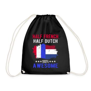 Half French Half Dutch - Drawstring Bag - black - Front