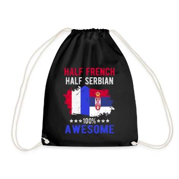 Moitié Français moitié serbe - Sac de sport léger - noir - Devant