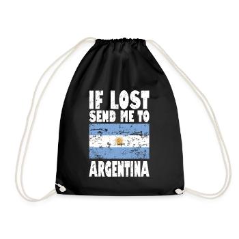 Argentinien Flagge Spruch - Turnbeutel - Schwarz - Vorne