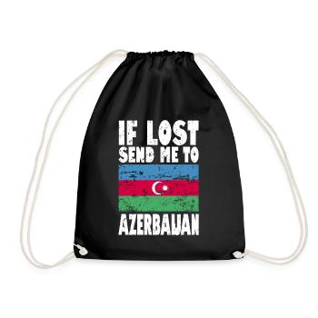 Azerbaijan Flag Saying - Drawstring Bag - black - Front