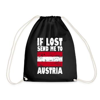 Austria Flag Slogan - Drawstring Bag - black - Front